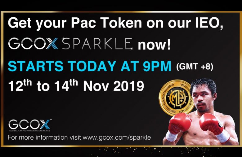 La cryptomonnaie lancée par le boxeur Manny Pacquiao, le PAC Token, sera disponible le 12 Novembre sur GCOX