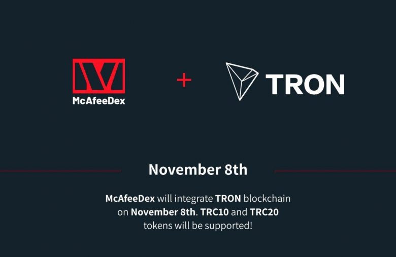 L'échange crypto décentralisé de John McAfee, le McAfeeDex, va intégrer la blockchain Tron