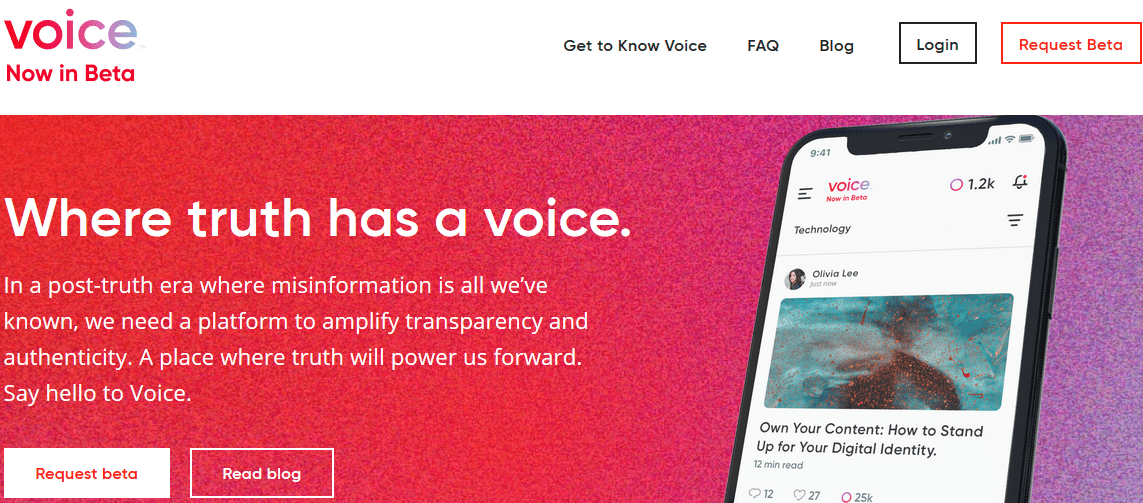 Lancement de la version Beta du réseau social décentralisé Voice.com