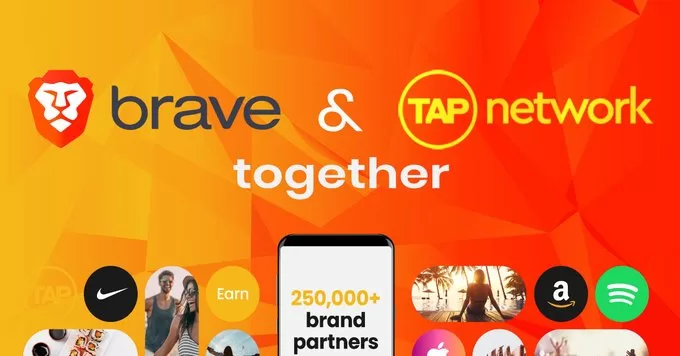 Partenariat entre Brave et Tap Network pour dépenser ses jetons BAT sur Amazon, Apple ou Uber