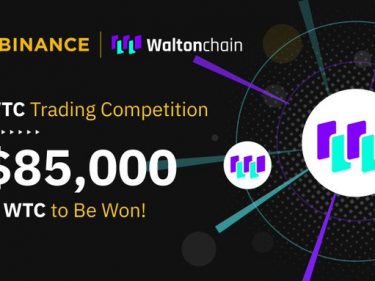 Concours de Trading Waltonchain (WTC) sur Binance avec 85 000 dollars à gagner !