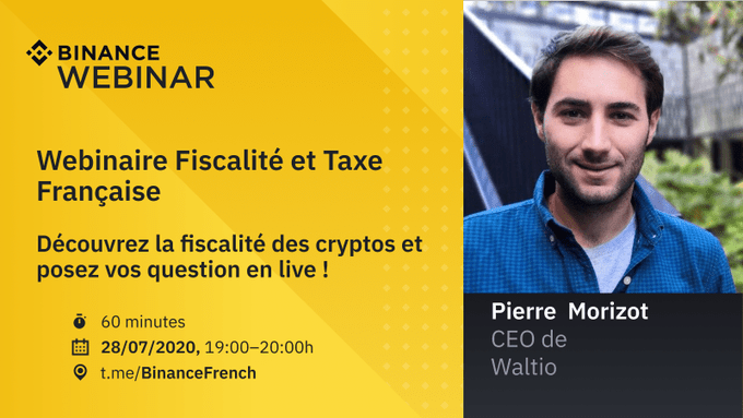 Binance organise un webinar fiscalité bitcoin française et impôts cryptomonnaies en 2020