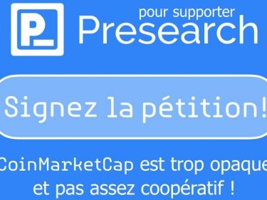 Presearch lance une pétition pour que CoinMarketCap mette à jour le nombre de tokens PRE en circulation