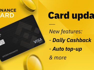 La carte bancaire bitcoin Binance Card ajoute le cashback journalier et la recharge automatique