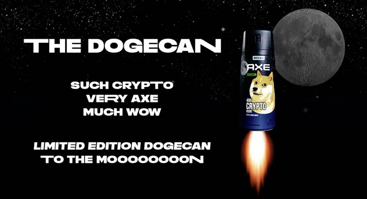 Comme promis, la marque Axe a lancé le Dogecan, un déodorant dédié au Dogecoin