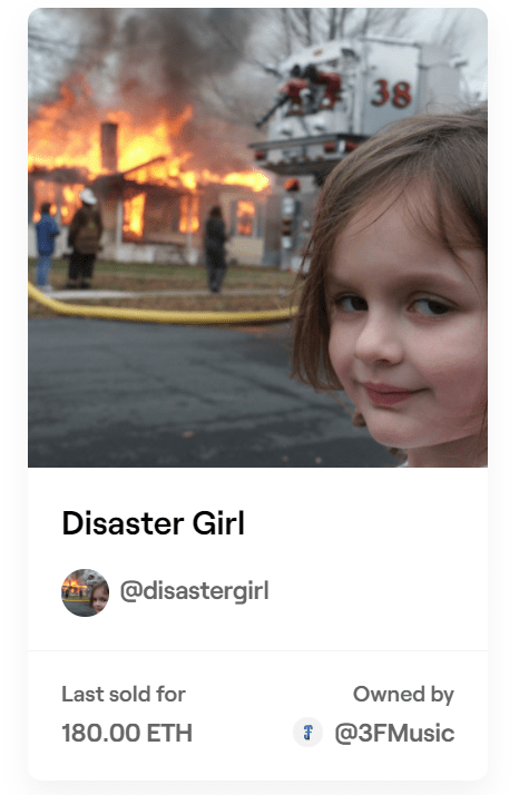 nft disaster girl 180 eth