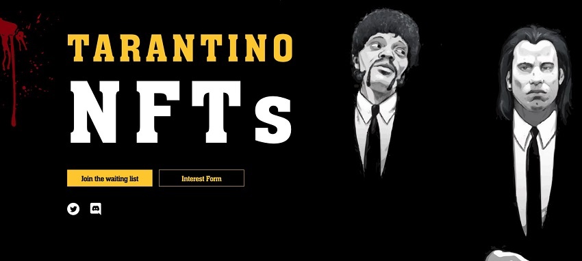 Quentin Tarantino NFTs for Pulp Fiction website: https://tarantinonfts.com/