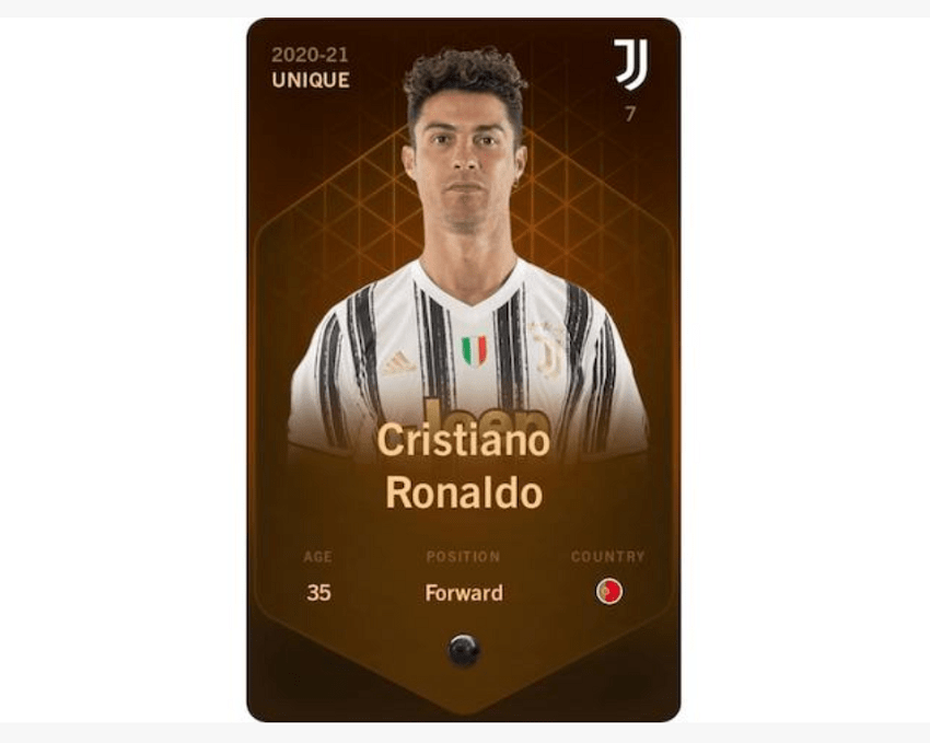 Une carte de collection numérique NFT Sorare de Cristiano Ronaldo, estimée 1 million de dollars, est à vendre aux enchères