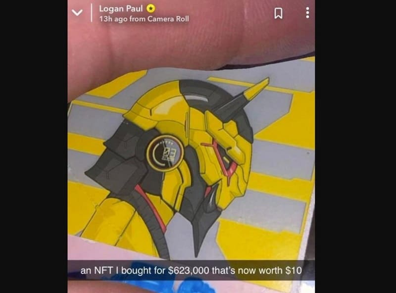 Le NFT Bumblebee acheté 623 000 dollars par le youtubeur Paul Logan ne vaut plus que 10 dollars