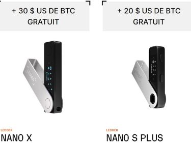 Promotion Ledger Avril 2023: 30 dollars en Bitcoin (BTC) offerts pour l'achat d'un crypto wallet Ledger Nano X