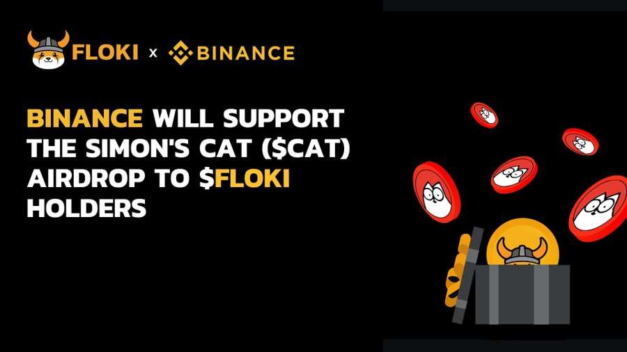 Binance a annoncé qu'il va prendre en charge l'airdrop de jetons Simon's Cat (CAT) pour les détenteurs de crypto Floki, le cours FLOKI bondit à la hausse