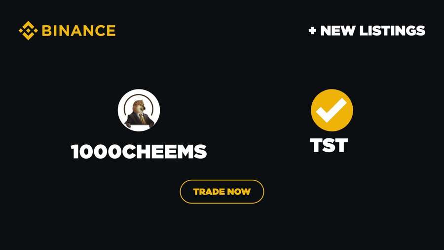 L'échange crypto Binance a lancé le trading des jetons Cheems (1000CHEEMS) et Test (TST)